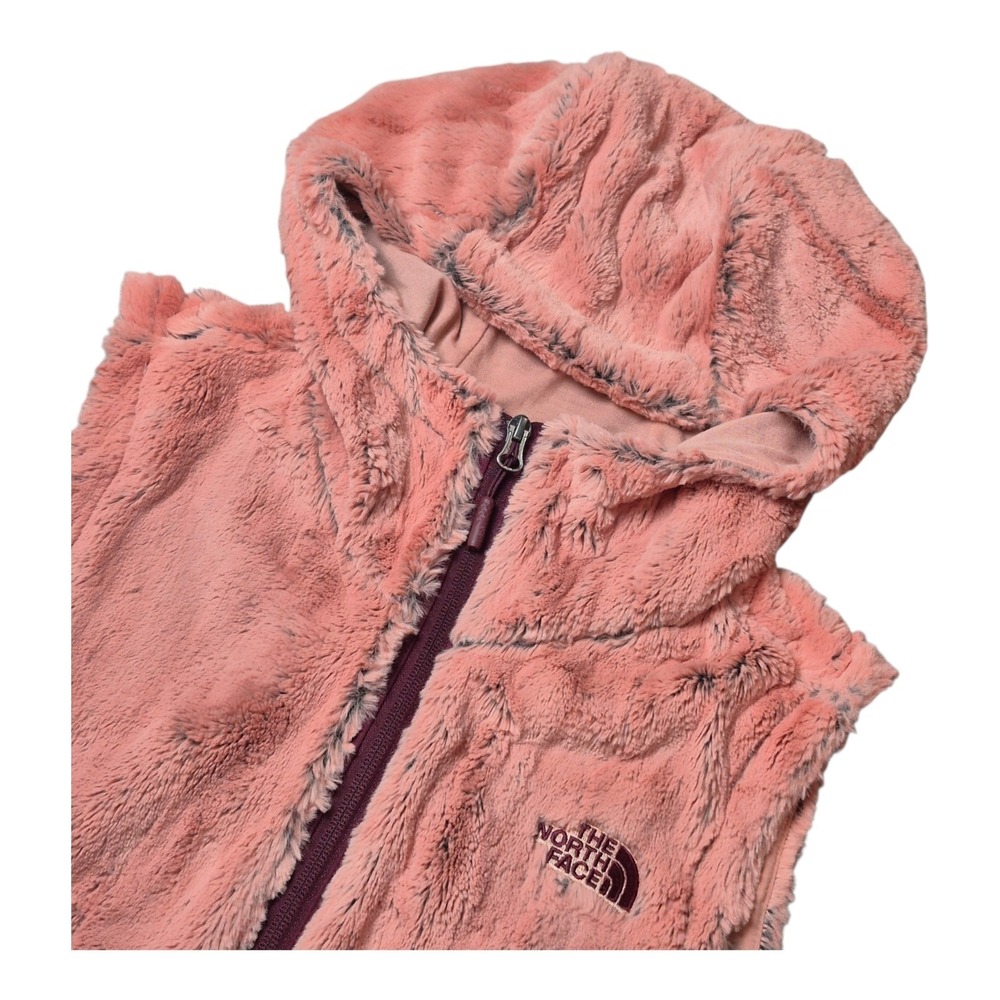 The North Face‎ Women's Small Osito Faux Fur Hooded Vest Pink Fleece Full Zip